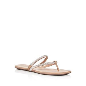 SCHUTZ Womens Beige Slingback Marileide Square Toe Slip On Thong Sandals 6 B